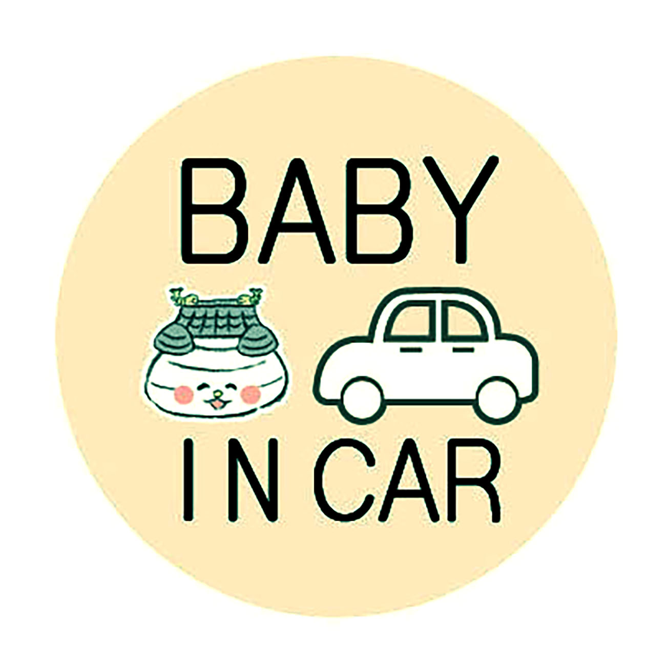 おまっちぇカーステッカー＜BABYベージュ＞
