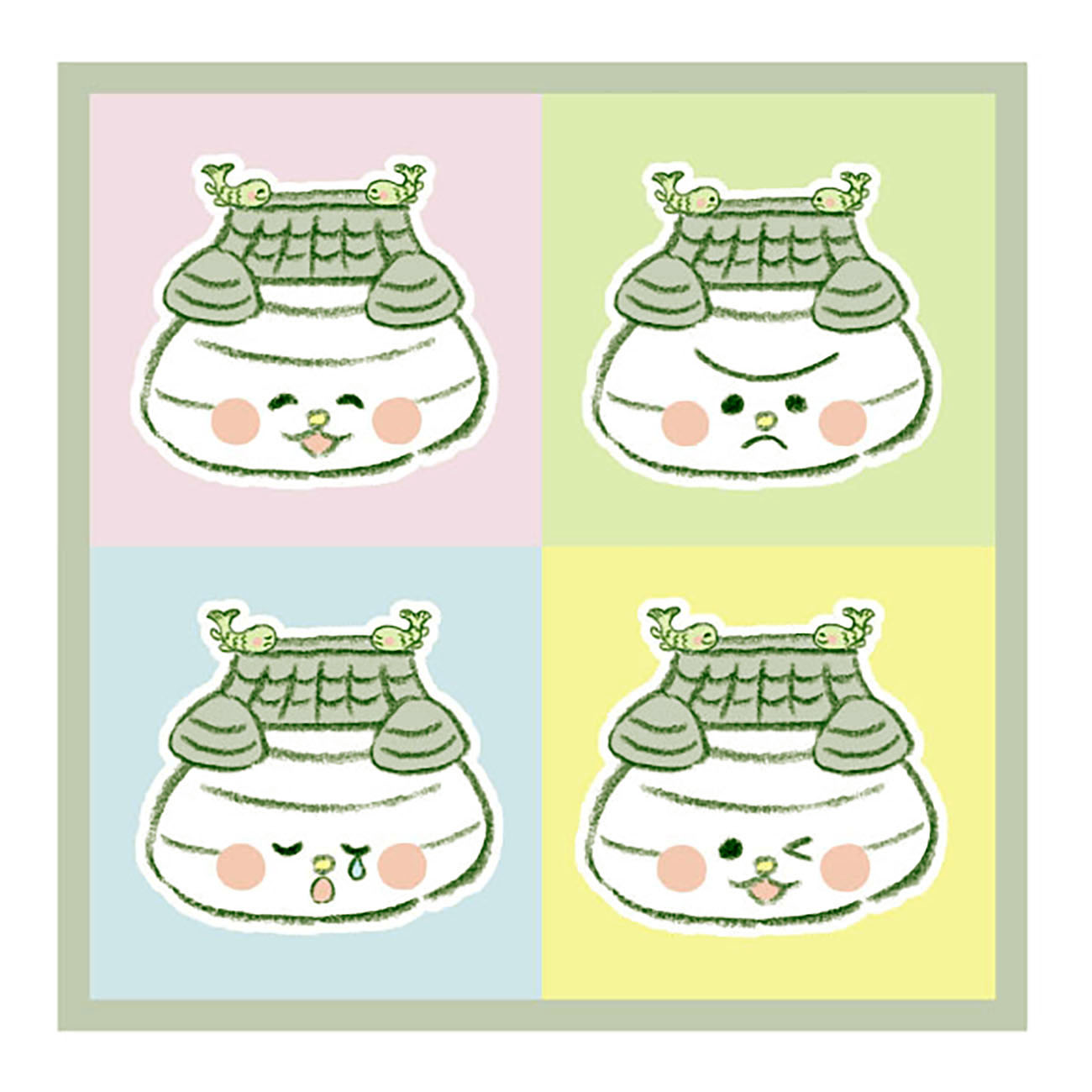 おまっちぇ ミニタオル(喜怒哀楽)